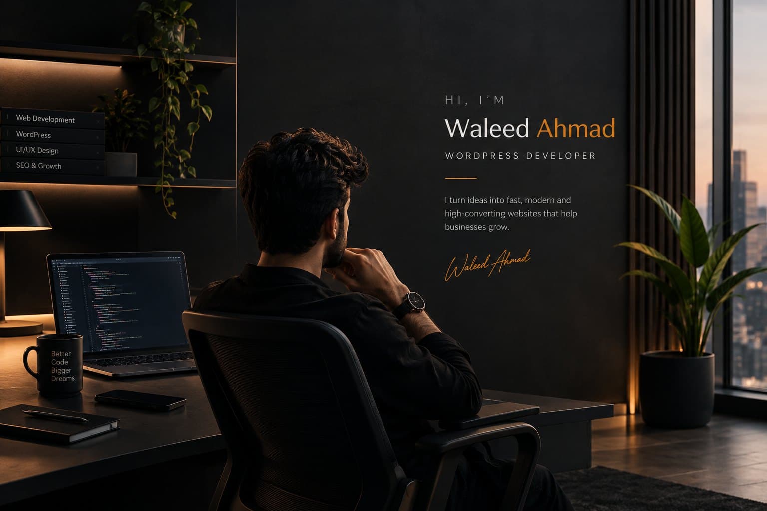 Waleed Ahmad — WordPress Developer at his desk
