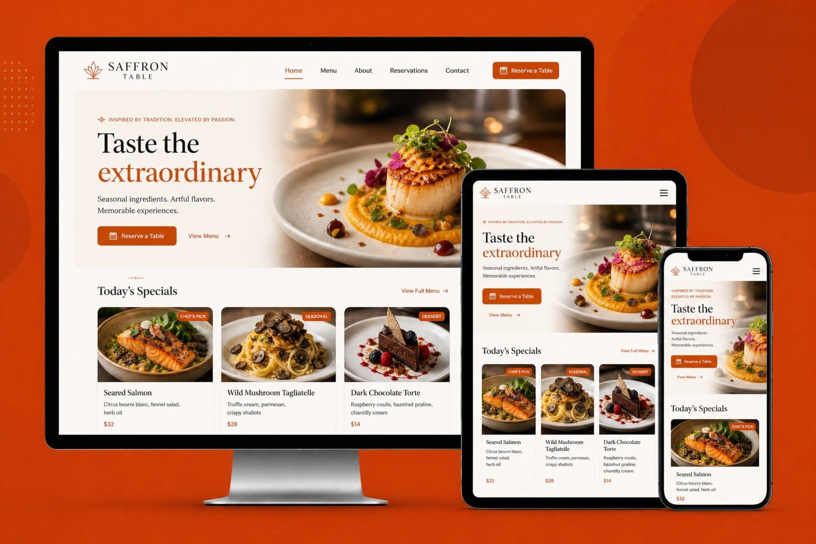 Saffron Table — Restaurant Website